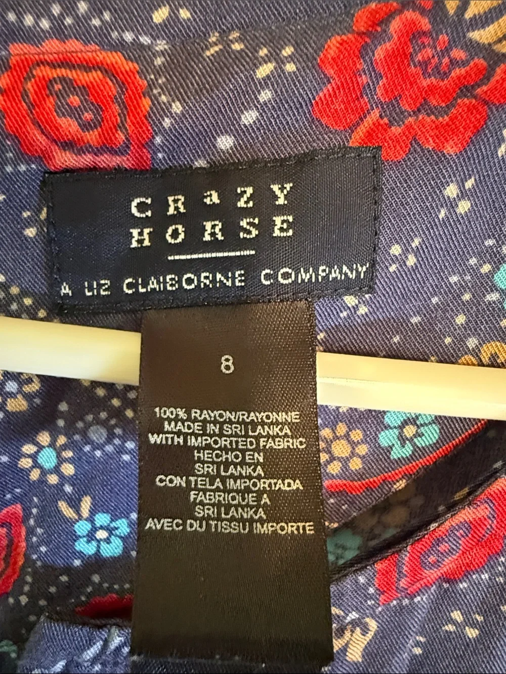 Crazy Horse Liz Claiborne Vintage 90s Floral Paisley Patchwork Maxi Dress Navy 8
